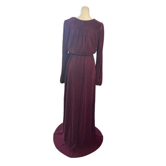 Baltic Born Venus Pleated Maxi Dress Burgundy Women’s Size Small Wedding Elegant - Picture 8 of 10